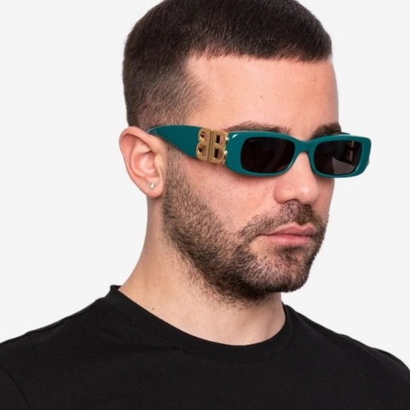 NEW BALENCIAGA BB0096S 006 GREEN SQUARE SUNGLASSES BALENCIAGA - Picture 10 of 15
